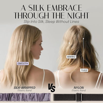 Silk Sleep Mask Eye Mask Blindfold with Double Layer Silk Filling and Elastic Strap for Full Night's Sleep, Travel and Nap, Soft Eye Cover Eyeshade with Luxury Bag and Ear Plugs by OLESILK (Charcoal)