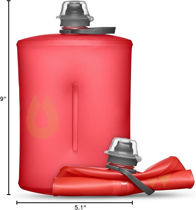 HydraPak Stow - Collapsible Backpacking Water Bottle (350ml, 500ml, 1L) - BPA Free, Ultra Light, Spill-Proof Twist Cap