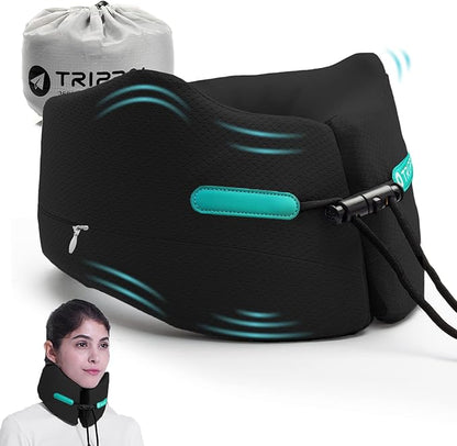 GOLDORANGE Travel Pillows for Sleeping Airplane Neck Chin Head Support Memory Foam Travel Neck Pillows for Long Flights Airplane Car Home Office Game, Black S