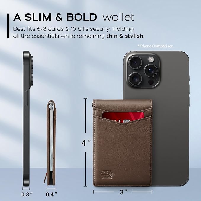 Zitahli Wallet for Men-6 Slots ID Window-Mens Wallets-Slim Wallet Classic Spring Money Clip RFID Blocking-Gift for Men