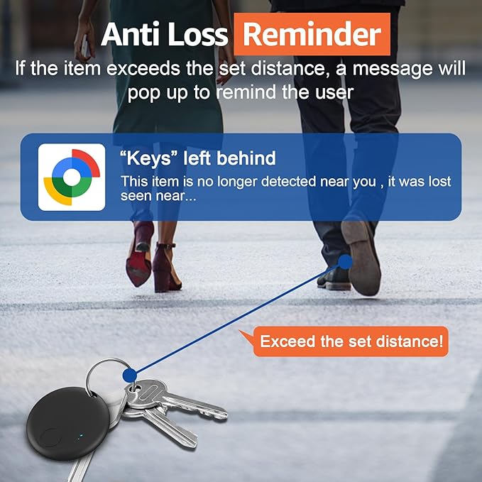 Smart Tags-4 Pack for Android Tracker Tags, Bluetooth Tracker, Work with Google's Find Hub App, Item Finder for Keys, Item Locator for Wallet, Suitcases (White&Black)