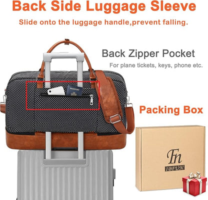 IBFUN Weekender Bags for Women, 21" Weekender Travel Bag, Travel Duffle Bag with Shoe Compartment Carry on Overnight Duffel Bag for Weekend Travel Business Trip, 3PCS