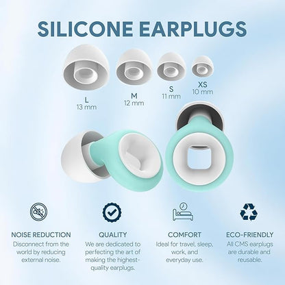 3D Sleep Mask and Earplugs Set for Travel & Deep Sleep | 100% Light Blocking Eye Mask, Memory Foam Comfort, & Reusable Noise Canceling Ear Plugs