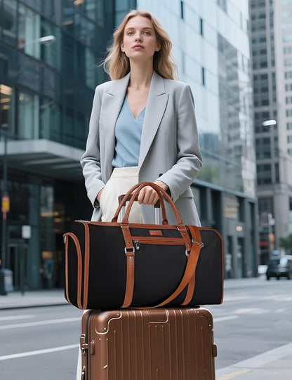 Noozion Convertible Garment Duffel Bag for Travel - Carry On Garment Bags With Toiletry Bag Large Weekender Bag for Men Women 2 in 1 Hanging Suitcase Suit Travel Duffel Overnight Bags