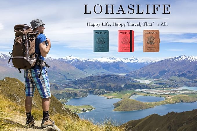 Passport Holder Cover Wallet Travel Essentials Leather Rfid Blocking Case Vacation Luggage Must Haves Travel Accessories for Men Women (116#Coffee)