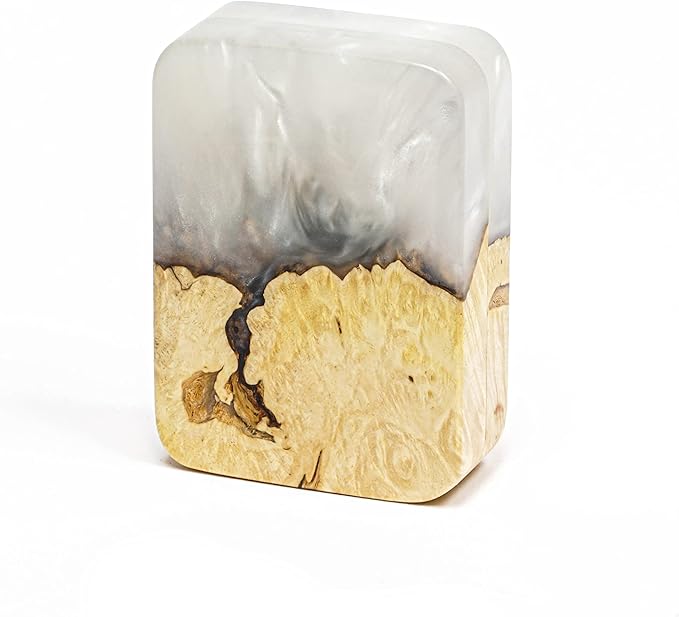 RWA Slim Engagement Ring Box for Proposal – Unique Wedding Ring Holder Jewelry Display Case – Travel Jewelry Organizer, Ring Bearer Box, Proposal Gift, Wedding Ring Box for Ceremony, FLIP white light