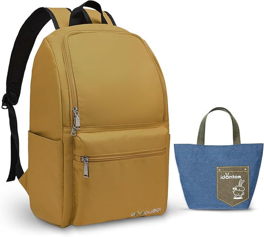 OMOUBOI Casual Daypacks Superbreak Backpack 14 inch Laptop Backpack for Women & Men Fits Tourism Business (Ginger)