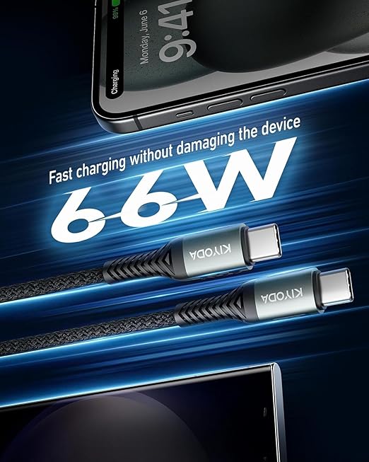 USB C to USB C Cable Coiled 3FT 2Pack, Braided Type C Charger for Car 66W Fast Charging Cord Compatible with iPhone 17 16 15, iPad, Samsung Galaxy, Google Pixel, Moto, LG, TCL Phones