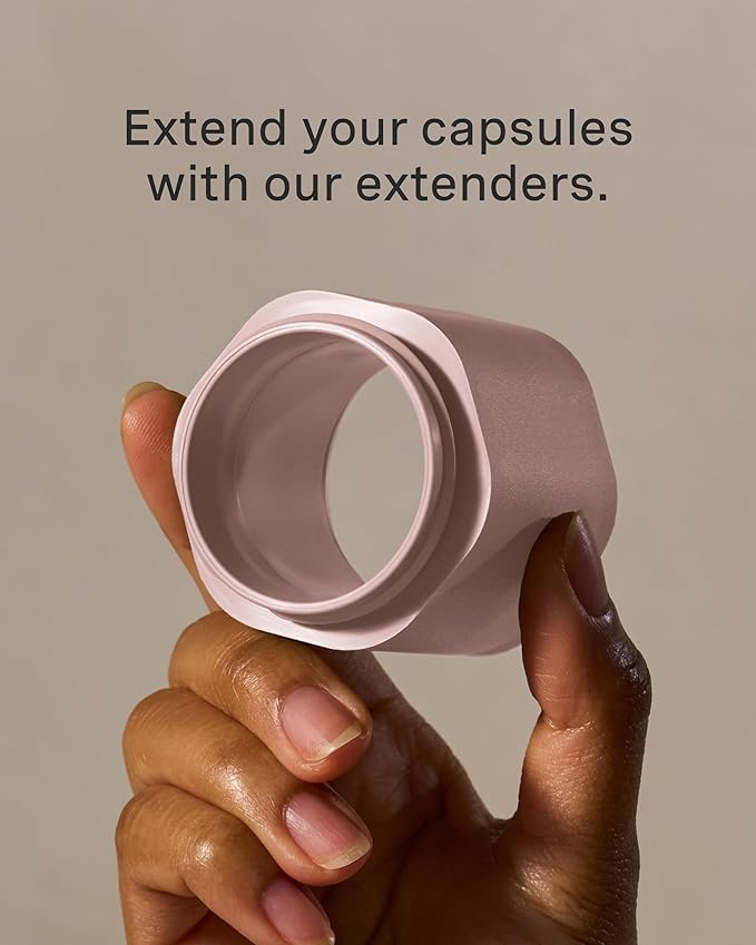 Cadence Extender - Add On to Any Flex Magnetic Containers with Lids,Extension to Travel Bottles for Toiletries - Carry On Travel Essentials For Women/Men - Adds Additional 1.43 fl oz - 3pk, Petal