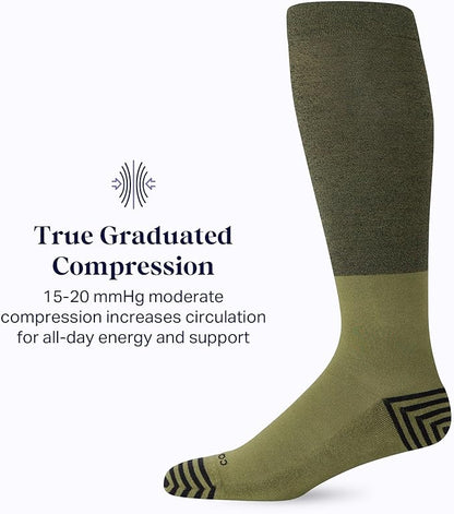 Comrad CloudCotton Knee High Socks - 15-20mmHg Graduated Compression Socks - Combed Cotton Support Socks