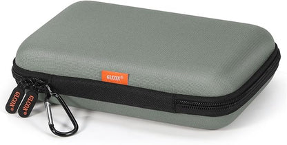 Gray-Green Hard Shell Carrying Case for External Hard Drive, Hard Disk, Power Bank, Charger, Cable, Cell Phone, Electronic Accessories - Larger Capacity Storage Pouch Shockproof Travel Case Bag