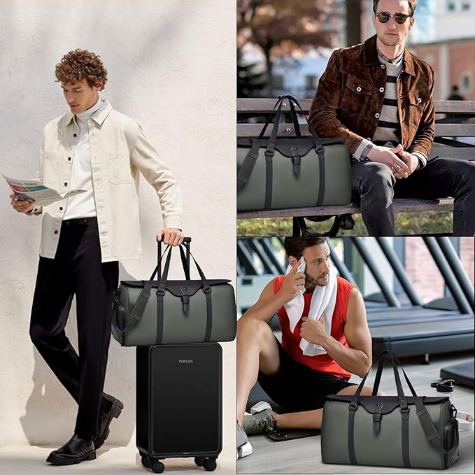 Travel Bag for Men Women, Duffle Bags for Travel with Shoe Compartment Weekender Overnight Carry On Bag with Dry Wet Separated Pocket Personal Item Bag for Gym Trip Workout