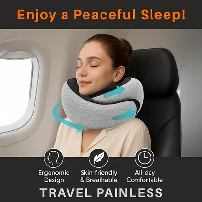 CHAT BLANC Travel Neck Pillow for Airplane, New Memory Foam Neck Travel Pillow for Airplanes, Airplane Pillow, Plane Pillow, Neck Pillow for Traveling Suitable for Airplanes
