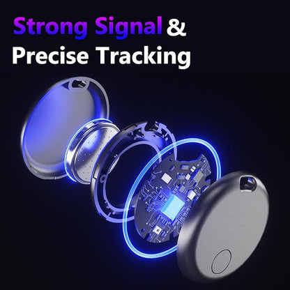 Air Tracker Tags-4 Pack Seektags [2025 Dual-System Compatible] for Apple Find My & Android Find Hub, 400 Days Battery with CR2032, 100dB Alarm, Compatible with iOS & Android for Keys Wallet Luggage