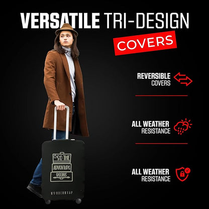 Reversible Travel Luggage Cover - Washable, Anti-Scratch Suitcase Cover | TSA Approved Luggage Cover Protector