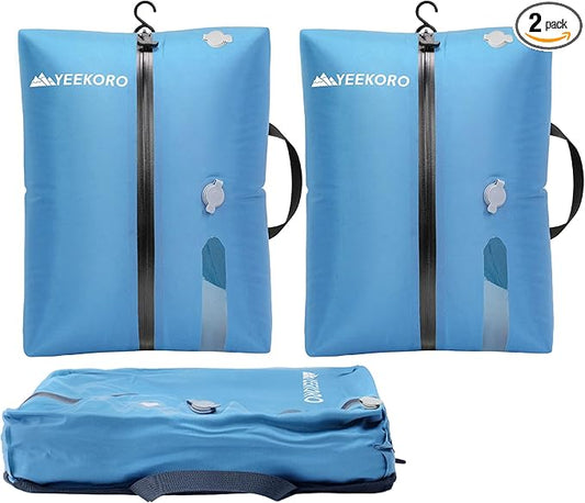 Vacuum Bags for Travel, Professional IP67 Reusable Vacuum Compression Bags for Travel Suitcases and Backpack, Durable Space Saver Bag (2 PACK, No Pump)