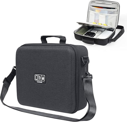 Luxtude Electronic Organizer Travel Case Large, Hard Case for Electronics, EVA Tech Organizers, Travel Cable Bag with Shoulder Strap, Charger Organizers Carrying Cases for iPad(Up to 11’’)