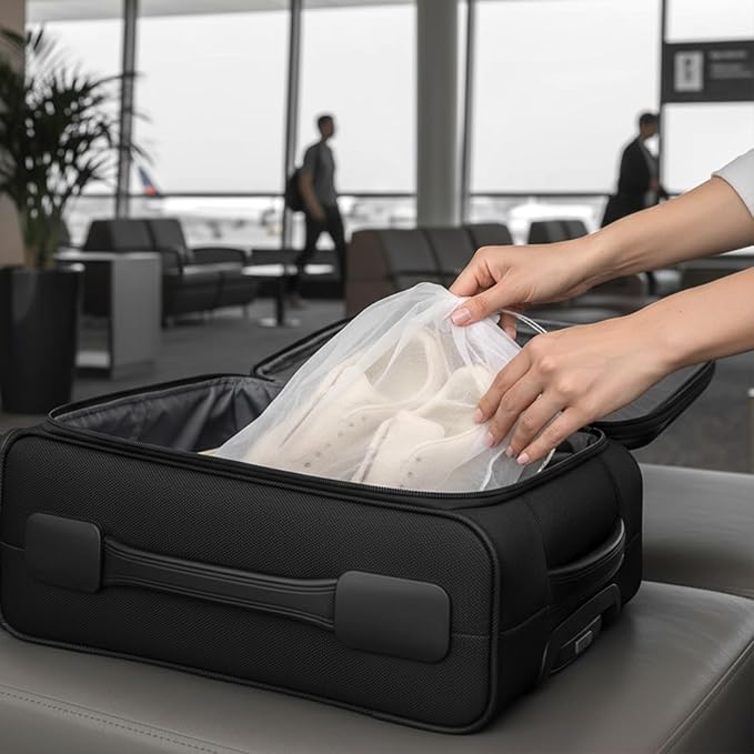 SHENLIU 200 Pcs Dust Proof Shoe Bag Drawstring Dust Bags for Purses Storage Bags for Handbags Non Woven Fabric Handbag Shoe Covers for Packing, Travel, Home Closet Organizer DustCover, 12.2 x 15 Inch