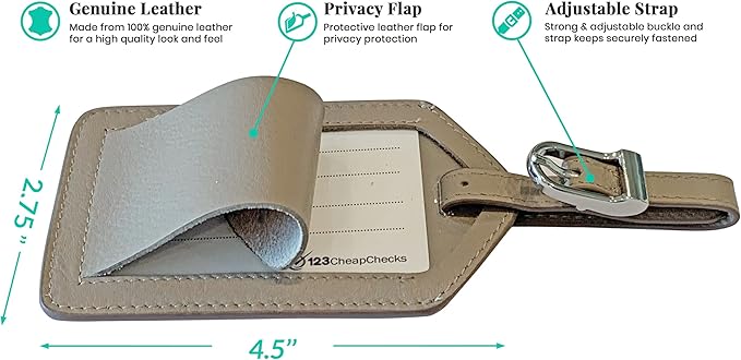 Personalized Monogrammed Taupe Leather RFID Passport Wallet and Luggage Tag