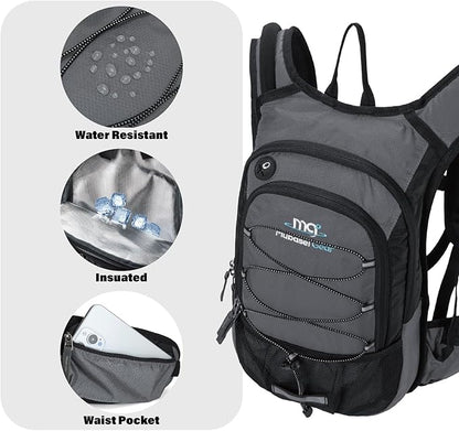 15L Insulated Hydration Backpack Pack with 2L Water Bladder Lightweight Hiking Backpack Bag for Women Men Daypack for Hiking Running Festival Camping Biking