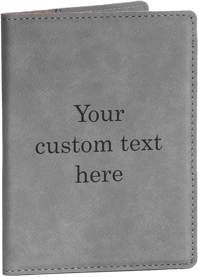 Lifetime Creations Create Your Own Personalized Passport Cover - Gray, Custom Passport Holder Passport Case