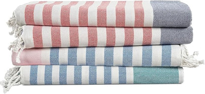 LANE LINEN Oversized Beach Towels 4 Pack - Extra Large, Absorbent & Quick Dry, No Sand, Pool Towels for Adults, 39"x71" - Multi
