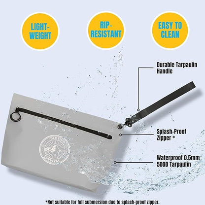 3-Pack Tactiko Heavy-Duty Splash Water Resistant Zipper Pouches - Hold-All Organizers for Dry Bags, Travel Bags (3, Black/Gray/Green)