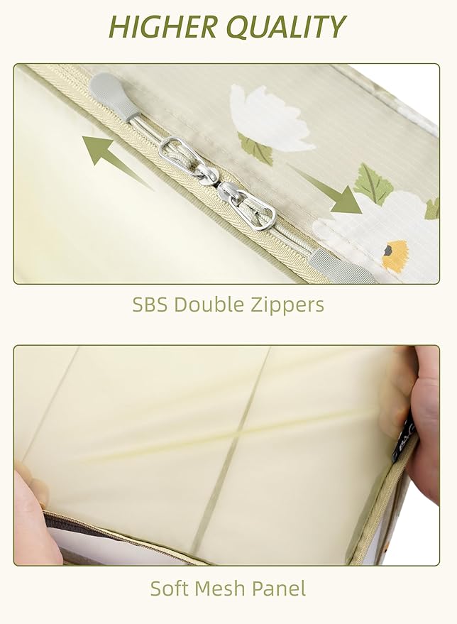 Bagail Ultralight Compression Cubes 7 Set - 3 Packing Cubes, 3 Organizers, and 1 Shoe Bag