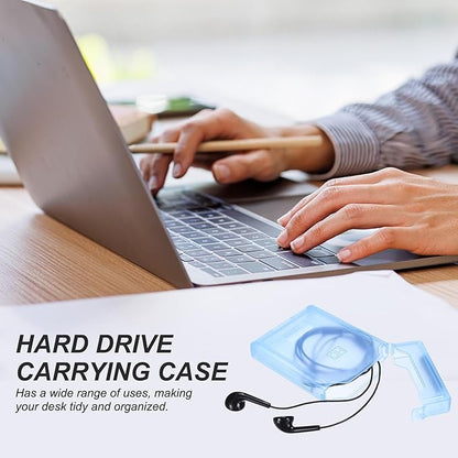 PATIKIL 6.5" x 4.5" Hard Drive Disk Case, 5Pcs Plastic Hard Disk Storage Box Portable Anti-Static Case for 3.5" External SSD HDD, Blue