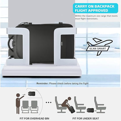 TANGCOLR Vacuum Travel Backpack with Pump for Men Women, 47L Expandable Vacpack Laptop Backpack Flight Approved with Vacuum Compression System