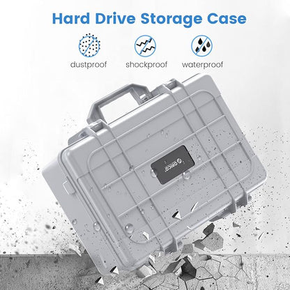 ORICO Hard Drive Case 3.5inch 20-Bay HDD/SSD Multi-Protection Storage Suitcase with Foam Hard Case Shockproof Anti-Static MoistureProof Carrying Box-PSC L20
