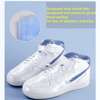 200-Pack Shoe Shrink Wrap Bags - 11x18 Inches Sneaker Heat Shrink Wrap for Men & Women - Shoe Organizer Bags to Prevent Sole Yellowing & Keep Dust Away (200), transparent