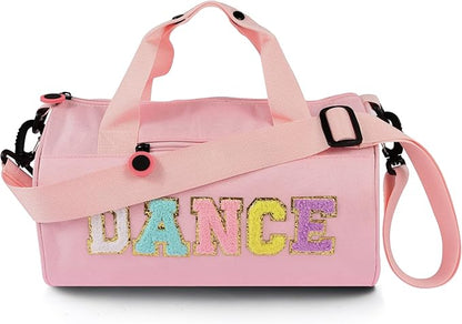 Dance Ballet Bag for Girls Sport Gym Duffle Bags Overnight Travel Bags Fun Dance Workout Duffel Bag Toddler Cute Bag for Dancers, Girls, Teens, Student Athletes