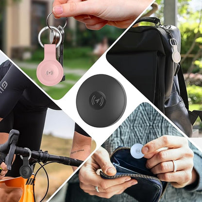 Air Tracker Tags-4 Pack Work with Apple Find My (iOS Only): Bluetooth Tracker with 4 Cases and 2 Replaceable Batteries - Key Finder Item Locator Smart Tag for Luggage Bags Wallet Suitcase