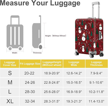 FOREVER QUEEN Snowman - Christmas Tree Luggage Cover Suitcase Protector Suitcase Cover Anti-Scratch,Stretchable Bag Cover Washable Durable Polyester