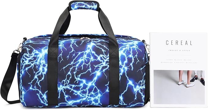 Sport Bag for Boy Duffle Gym Bag Overnight Travel Weekender Sleepover Bags With Shoe Compartments and Wet Pocket Carry On Bag