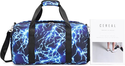 Sport Bag for Boy Duffle Gym Bag Overnight Travel Weekender Sleepover Bags With Shoe Compartments and Wet Pocket Carry On Bag