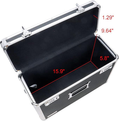 Vaultz File Organizer Storage Box - 14 x 7.25 x 12 Inch Legal Size, Portable Locking Storage Totes with Dual Combination Locks for Filing Office Documents - Black