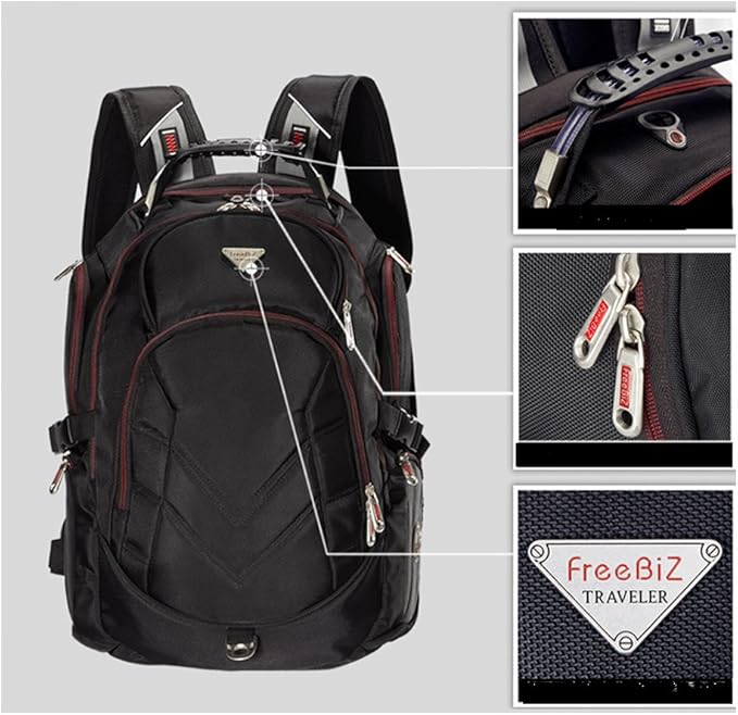 FREEBIZ 18.4 Inches Laptop Backpack Fits up to 18 Inch Gaming Laptops for Dell, Asus, Msi,Hp (Black)