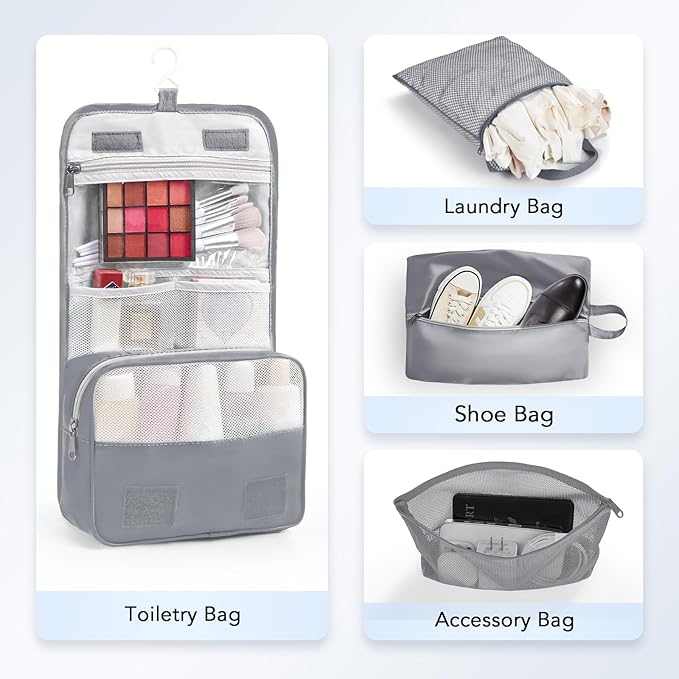 8 Set Compression Packing Cubes for Travel Essentials,Compressible Expandable Packing Cubes for Suitcase,OlarHike Luggage Organizer Bags for Travel,Handy Helper for Organizing Clothes(Gray)