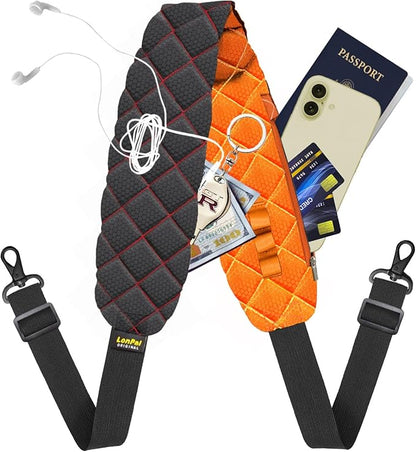 2 in 1 Anti-theft Bag Shoulder Strap with Pockets, 54 inch Travel Belt Ultra-Wide and Thick, Comfort and Stylish