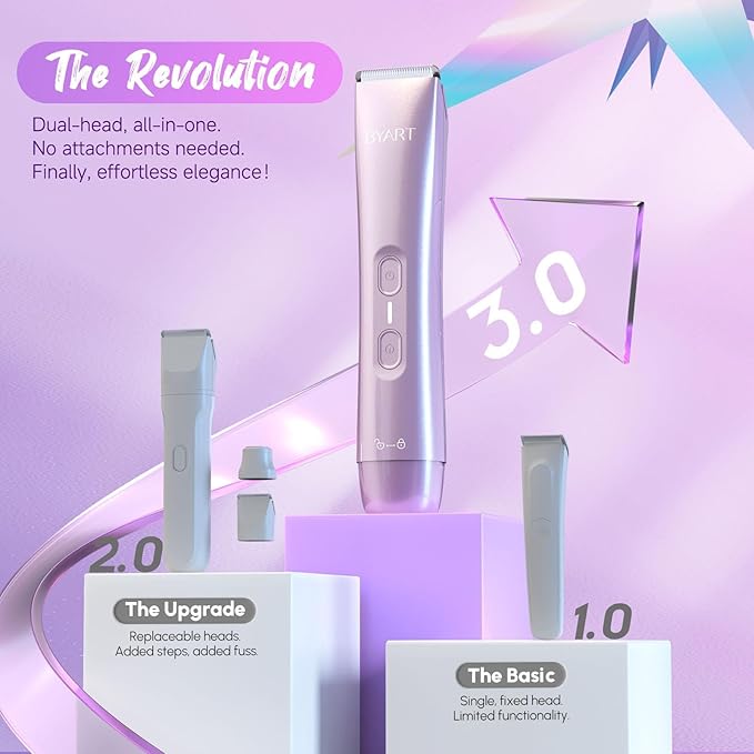 Electric Razors for Women - 2-in-1 Body & Facial Hair Trimmer, Wet & Dry Use Cordless Shaver for Legs, Underarms, Bikini Line, Ceramic Blade for Sensitive Skin - Teen Girl Gifts Trendy Stuff (Pink)