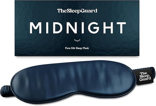 TheSleepGuard Pure Silk Sleep Mask [100% 6A Mulberry Silk, 22 Momme] Light Blocking Travel Essentials. Eye Masks for Sleeping. Black Oeko-Tex Blindfold. Eye Covers for Men & Women