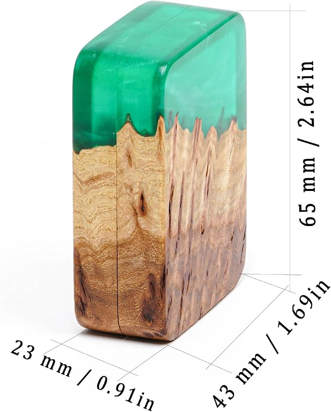 RWA Slim Engagement Ring Box for Proposal – Unique Wedding Ring Holder & Jewelry Display Case – Travel Jewelry Organizer, Ring Bearer Box, Proposal Gift, Wedding Ring Box for Ceremony, FLIP green