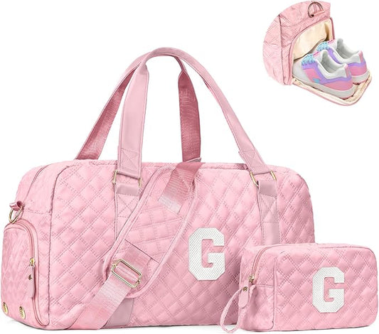 Personalized Gifts for Girls 8-18 Age, Initial Travel Duffel Bag, Gym Bag, Gift for Kids, Monogram Overnight Bag, Niece Gifts Mother In Law Gifts Birthday Gifts, Graduation Gifts