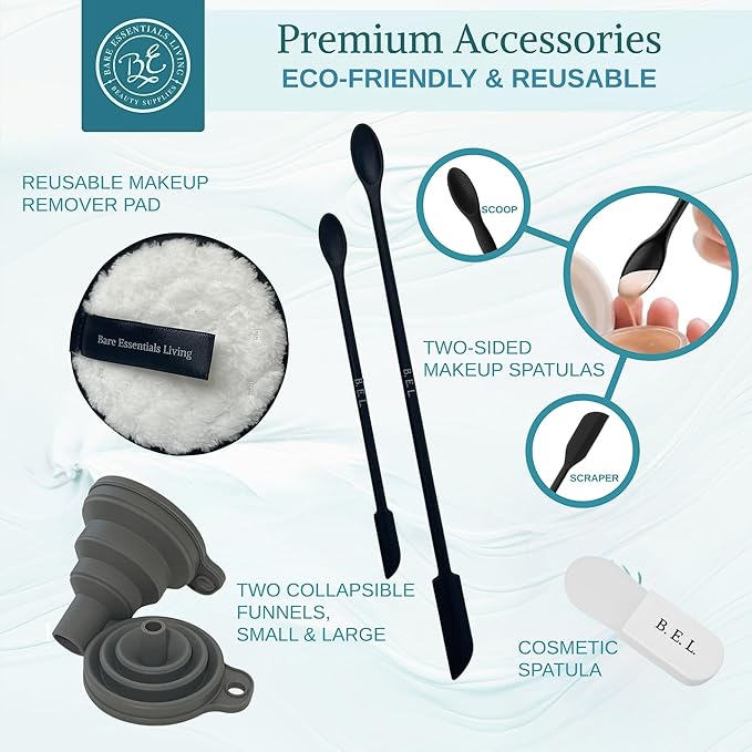 14 Pcs Travel Skincare Containers Set-TSA Approved Toiletry Bag & Glass Travel Bottles for Toiletries Pump, Spray & Dropper Bottles Travel Size Containers for Foundation, Serum Moisturizer Oil & Cream