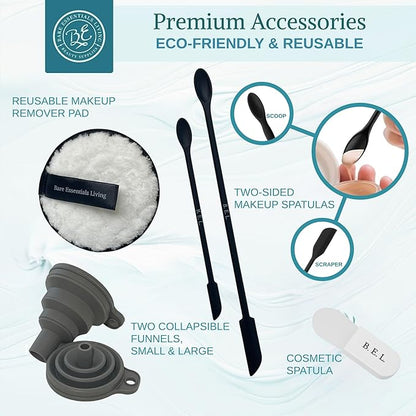 14 Pcs Travel Skincare Containers Set-TSA Approved Toiletry Bag & Glass Travel Bottles for Toiletries Pump, Spray & Dropper Bottles Travel Size Containers for Foundation, Serum Moisturizer Oil & Cream