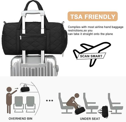 BLUBOON Duffle Bag Girls Kids Cute Gym Bag with Shoes Compartment & Wet Separation Waterproof Sports Overnight Travel Bag