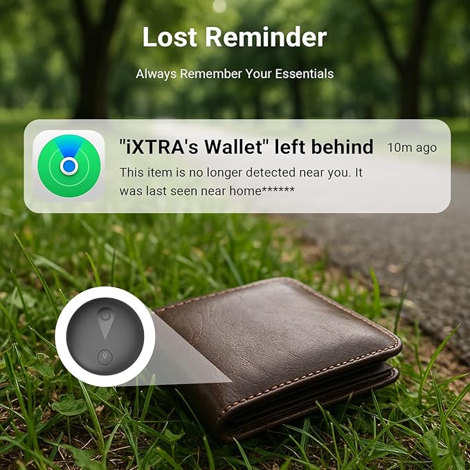 New Air Tracker Tags 4 Pack with Holder, Bluetooth Item Finder Work with Apple Find My APP (iOS Only), Easy Battery Replacement, Smart Keys Finder and Item Locator for Keys,Wallet,Pet (2Black+2White)