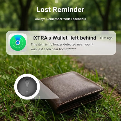 iXTRA New Air Tracker Tag-4Pack with Holder, Bluetooth Item Finder Work with Apple Find My APP (iOS Only), Easy Battery Replacement, Smart Keys Finder and Item Locator for Keys,Wallet,Pet (4 Black)